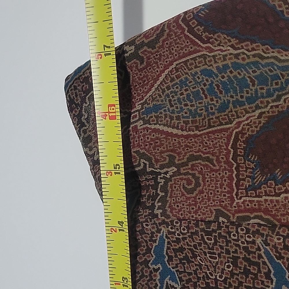 100% Silk Brown Floral Patterned Rodeo Western Cowgirl Festival Vibe Skirt 12 - Picture 6 of 15